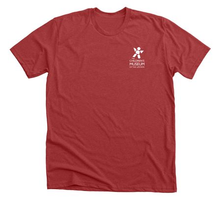 Pocket and Back T-Shirt, a Heather Canvas Red Premium Unisex Tee