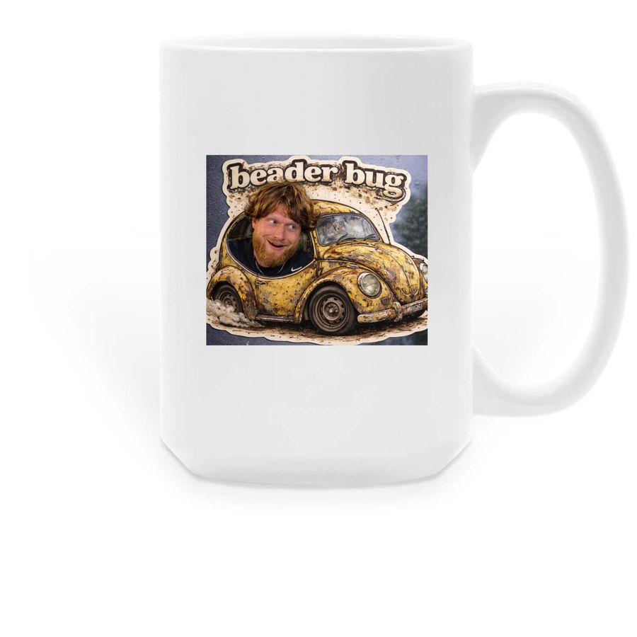 Beader, a White Large Coffee Mug