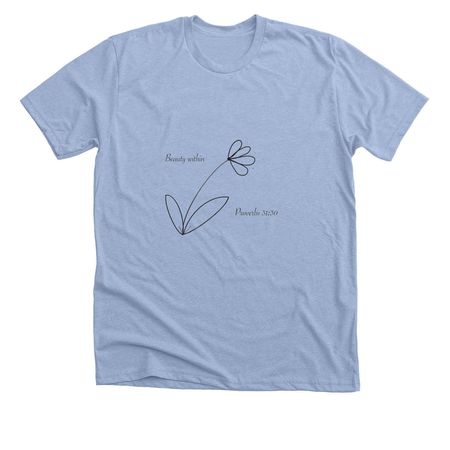 Beauty within, a Heather Baby Blue Premium Unisex Tee
