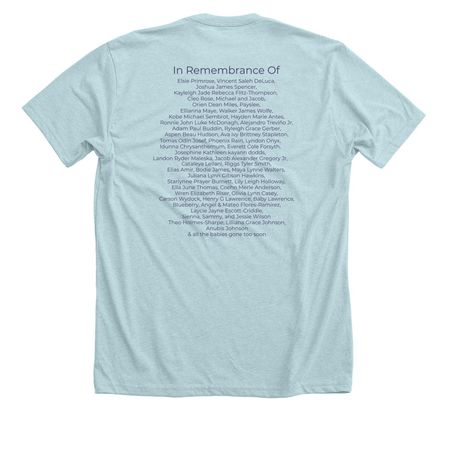 Mothers Day Remembrance (Batch 27), a Heather Ice Blue Premium Unisex Tee (back-view)