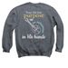 Help fund my next book!, a Dark Heather Crewneck Sweatshirt (back-view)