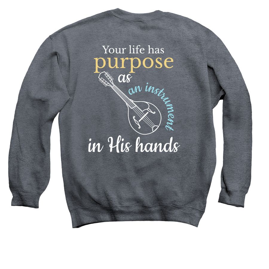 Help fund my next book!, a Dark Heather Crewneck Sweatshirt (back-view)
