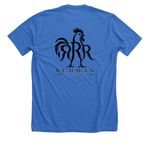 Rooster Logo T-Shirt and Hoodie, a Heather True Royal Premium Unisex Tee (back-view)