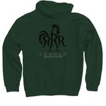 Rooster Logo T-Shirt and Hoodie, a Forest Green Pullover Hoodie (back-view)