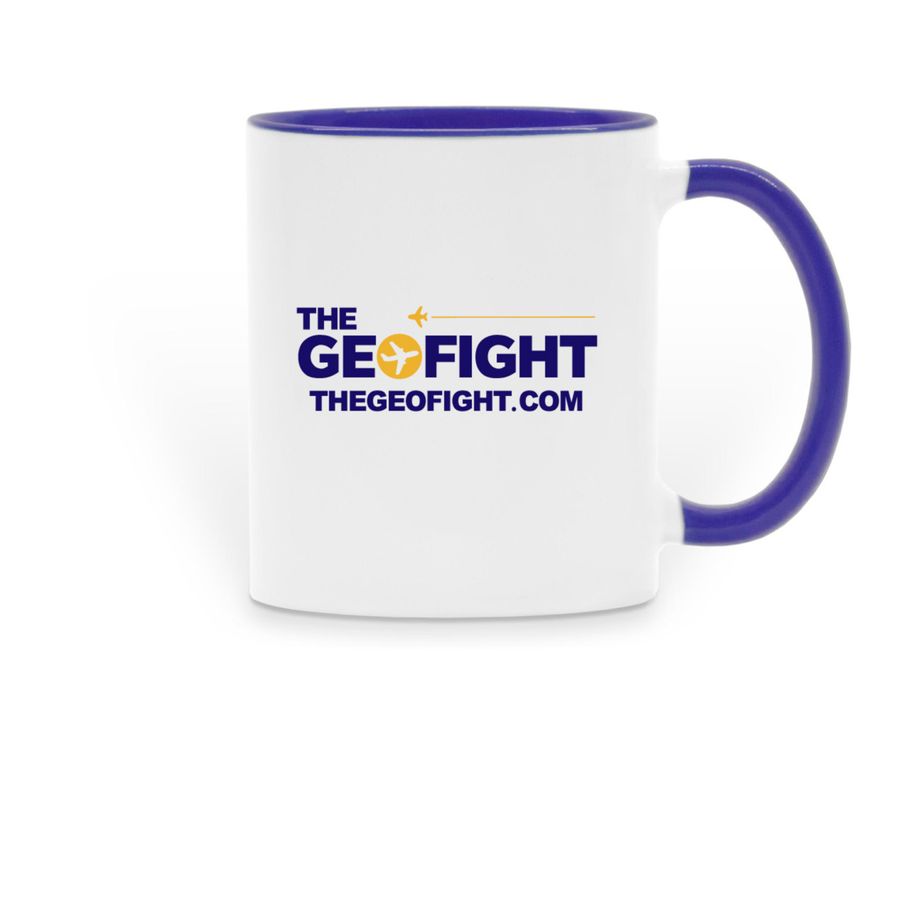 The Geofight mugs, a Dark Blue Two-Tone Ceramic Mug