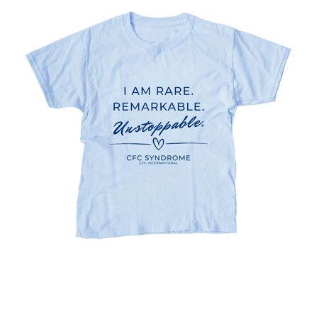 I AM UNSTOPPABLE, a Light Blue Youth Unisex Tee