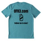 OFH3 Logo On Front, a Oceanic Teal Allmade Heavyweight Recycled Cotton Tee (back-view)