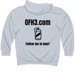 OFH3 Logo On Front, a Grey Heather Midweight Pullover Hoodie (back-view)