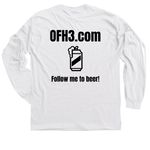 OFH3 Logo On Front, a White Classic Long Sleeve Tee (back-view)