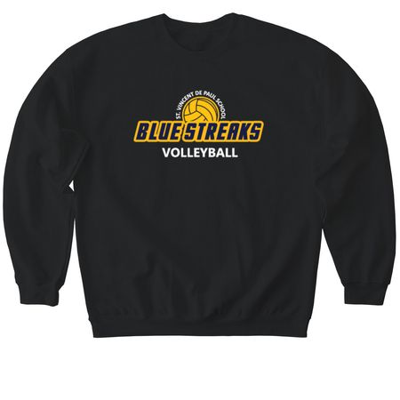 STV Blue Streak Volleyball, a Black Softstyle Crewneck Sweatshirt