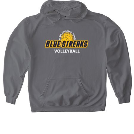 STV Blue Streak Volleyball, a Charcoal Gildan Softstyle Pullover Hoodie