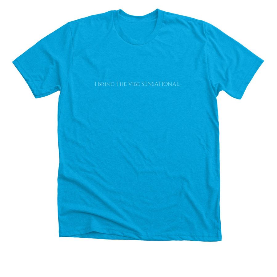 Low Vibrational Line, a Neon Blue Premium Unisex Tee