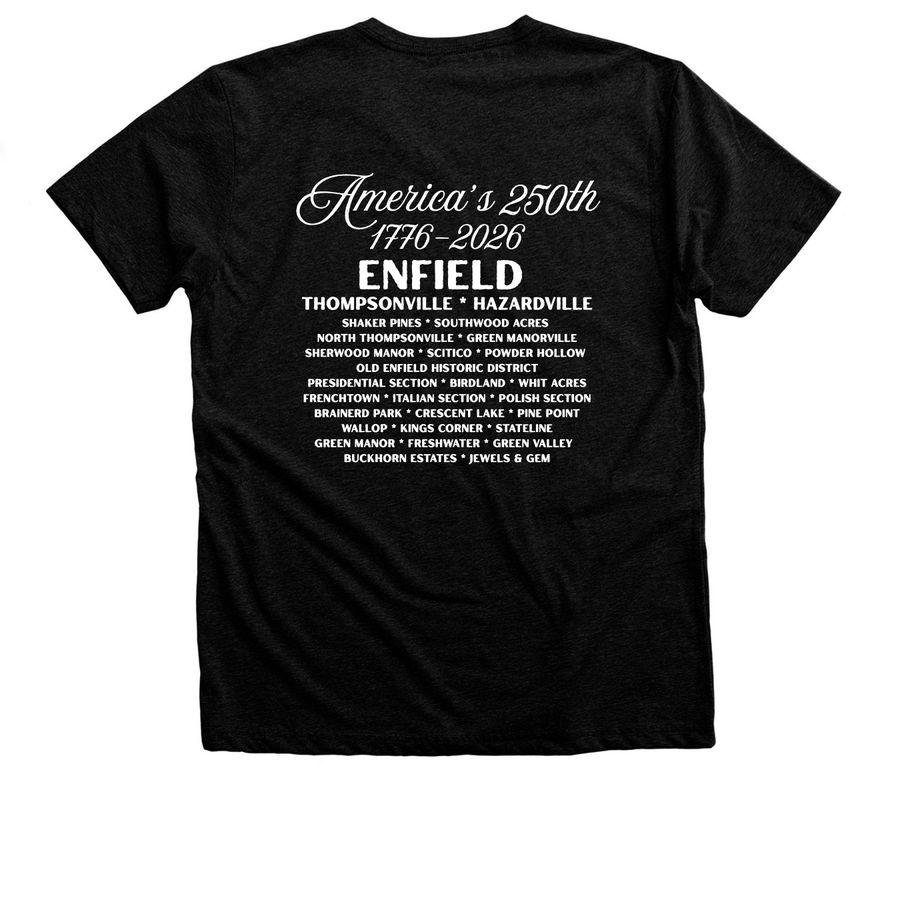 Dark Shirts with White Logo, a Black Heather Premium Unisex Tee (back-view)