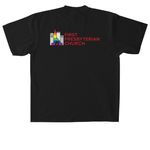 God's Love ? Pride 2026, a Black Heavyweight Garment Dye Tee (back-view)