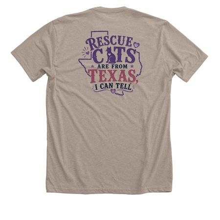 Rescue Cats from Texas, a Heather Stone Premium Unisex Tee (back-view)