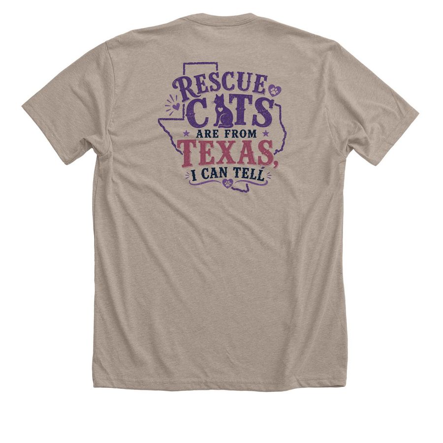 Rescue Cats from Texas, a Heather Stone Premium Unisex Tee (back-view)