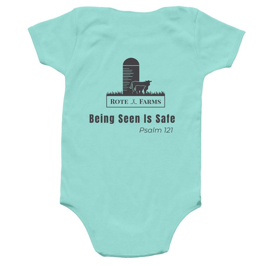 Farm Safety - Baby Buddy Seat Operator, a Chill Infant Onesie (back-view)