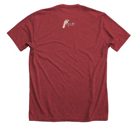 Love Your Neighbor, a Heather Canvas Red Premium Unisex Tee (back-view)