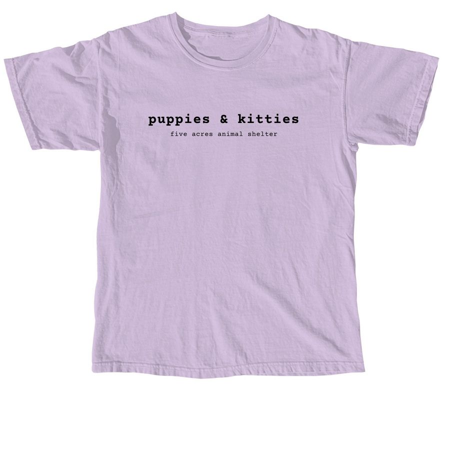 Puppies & Kitties - Black Lettering, a Orchid Comfort Colors Unisex Tee