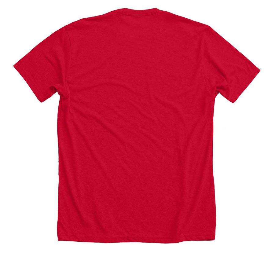 Period Queen - White Logo Apparel, a Solid Red Blend Premium Unisex Tee (back-view)