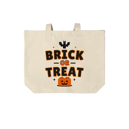 Brick or Treat Bag, a Natural Cotton Canvas Tote Bag