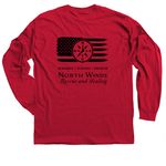 Remember Everyone Deployed, a Red Classic Long Sleeve Tee (back-view)