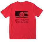 Remember Everyone Deployed, a Red Softstyle Cotton Tee (back-view)