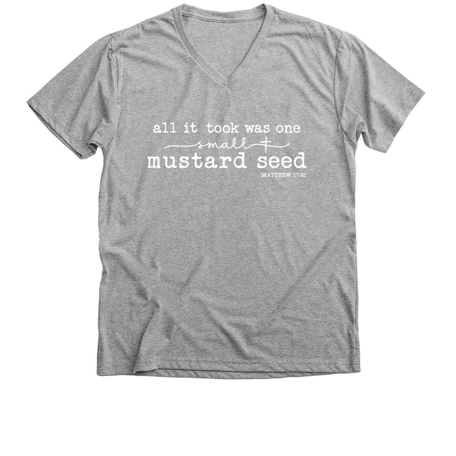 Mustard Seed Faith, a Athletic Heather Premium V-Neck Tee