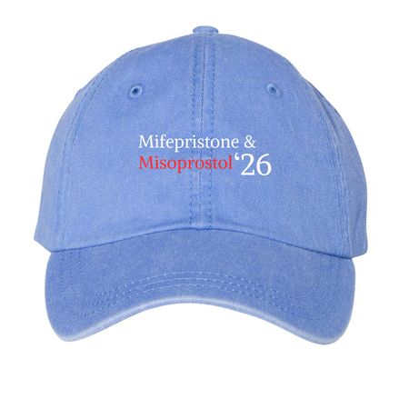 Mife & Miso '26, a Periwinkle Printed Pigment Dye Baseball Cap