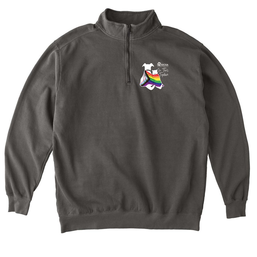 In This Together - Quarter Zips, a Pepper Comfort Colors Quarter Zip Pullover