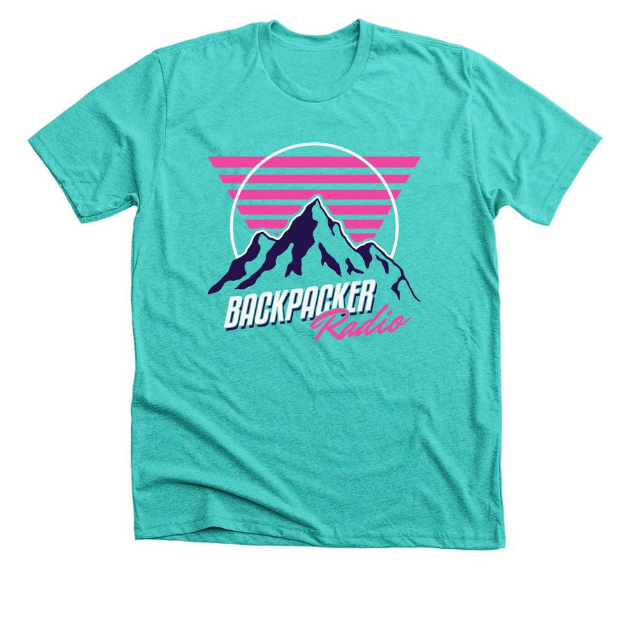 Backpacker Radio Vintage Tee, a Heather Sea Green Premium Unisex Tee