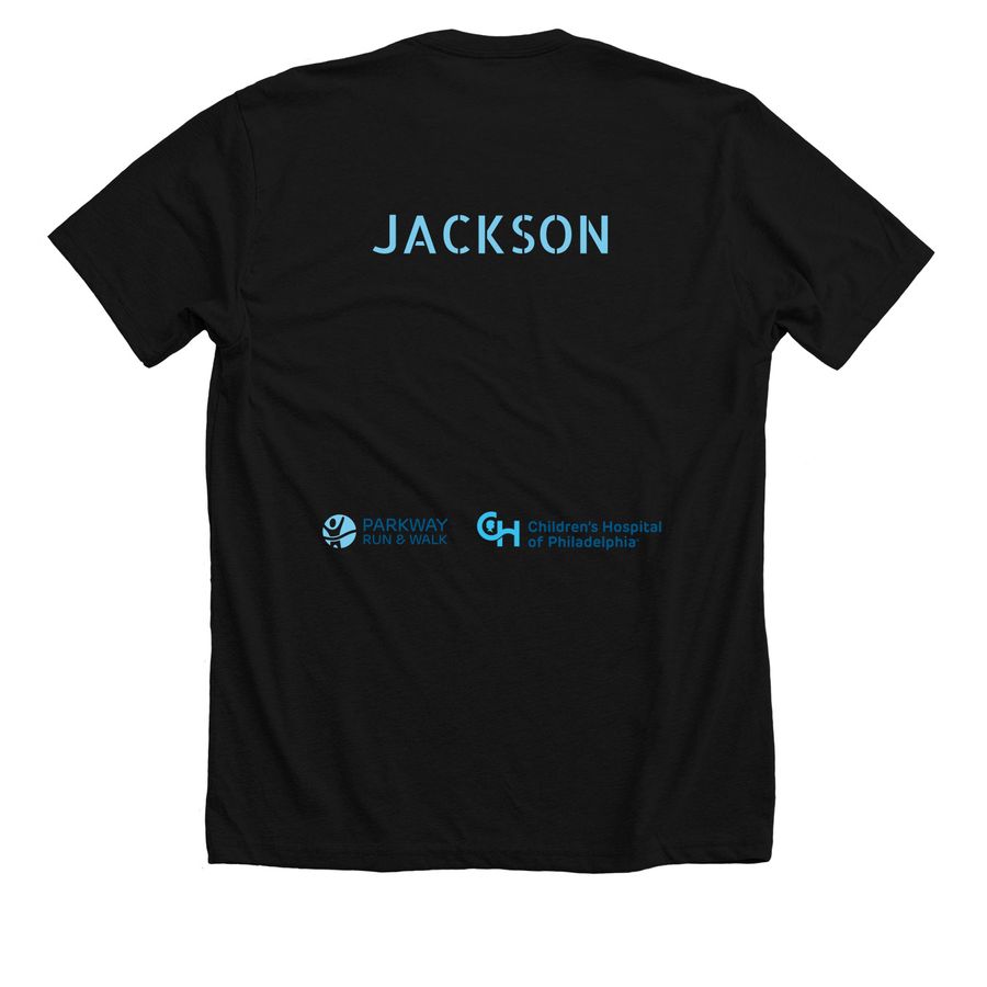 Walking Cancer Killers, a Solid Black Blend Premium Unisex Tee (back-view)