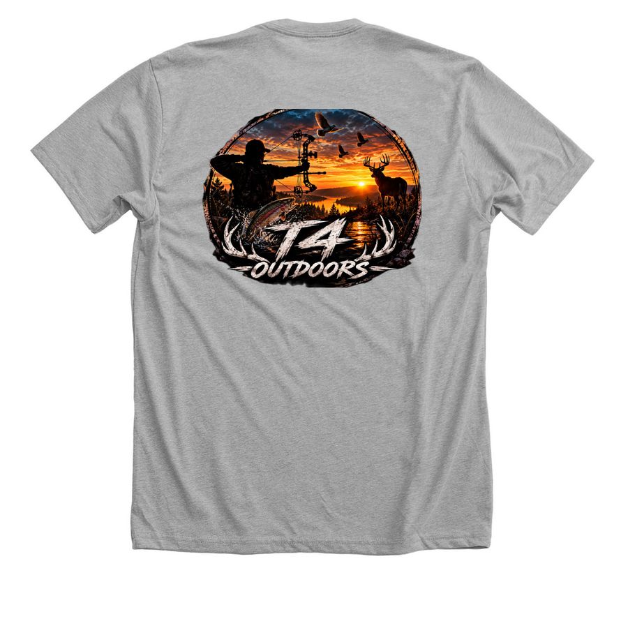T4 Outdoors&nbsp;, a Athletic Heather Premium Unisex Tee (back-view)