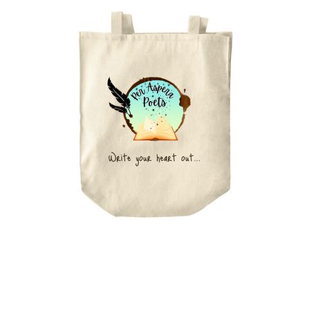 Per Aspera Poets, a Natural Over-the-Shoulder Shopping Tote Bag