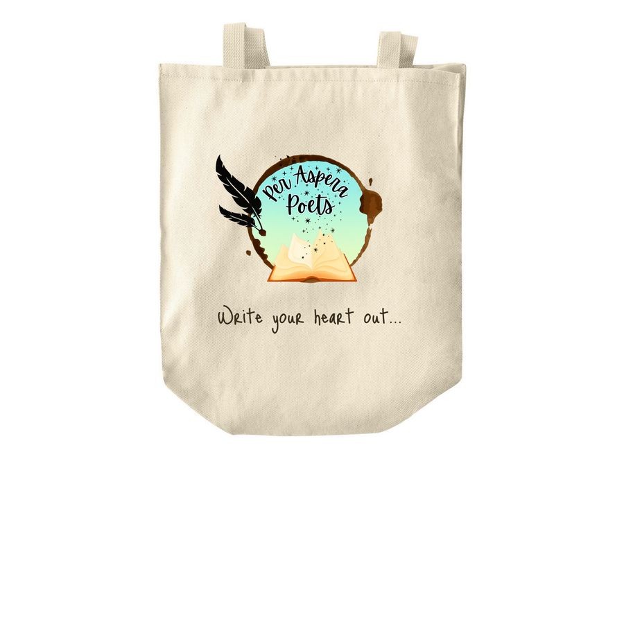 Per Aspera Poets, a Natural Over-the-Shoulder Shopping Tote Bag