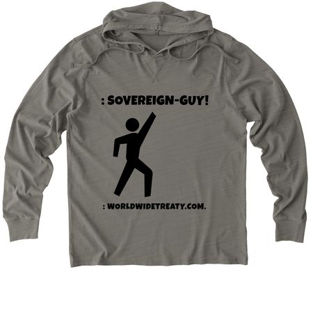 : SOVEREIGN-GUY!, a Driftwood Grey Allmade Organic Cotton Mineral Dye Hoodie Tee