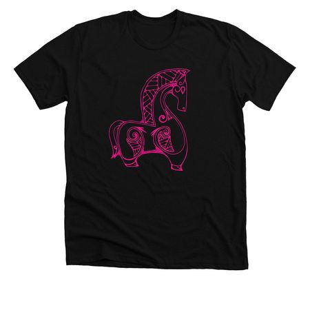 Pink Nordic Horse&nbsp;, a Solid Black Blend Premium Unisex Tee