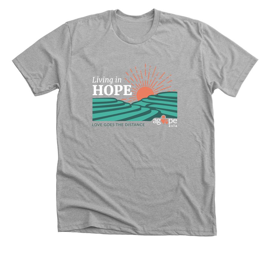 Living in Hope, a Athletic Heather Premium Unisex Tee