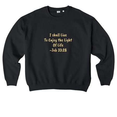 Job 33:28 Flower Cross, a Black Stanley/Stella Ledger Dry Crewneck Sweatshirt
