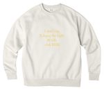 Job 33:28 Flower Cross, a White Sand Allmade Organic CVC Crewneck Sweatshirt (back-view)