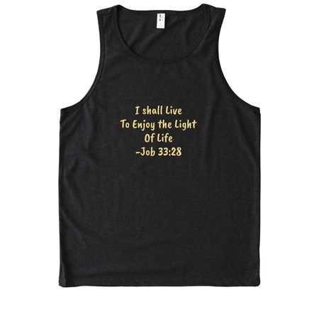 Job 33:28 Flower Cross, a Deep Black Allmade Eco Triblend Tank