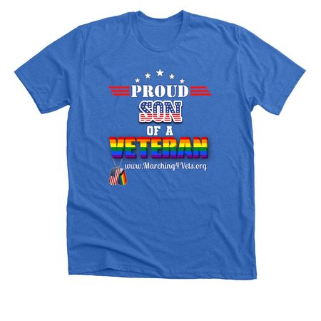 Son of a Vet, a Heather True Royal Premium Unisex Tee