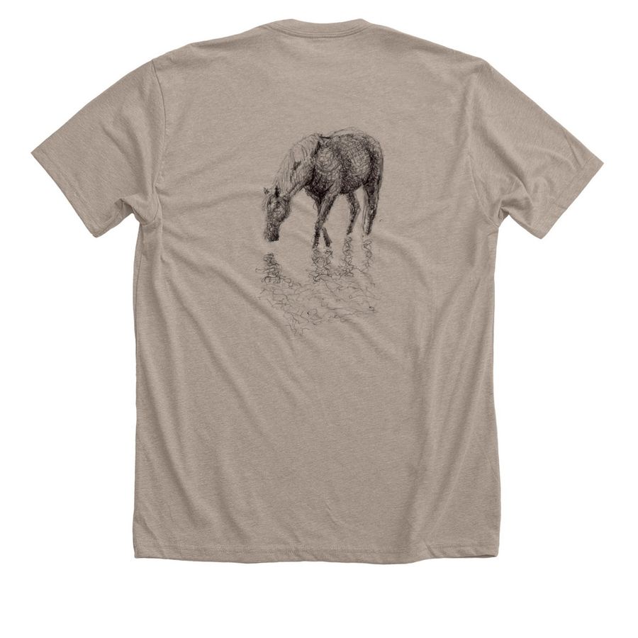 Ranch Camp&nbsp;, a Heather Stone Premium Unisex Tee (back-view)