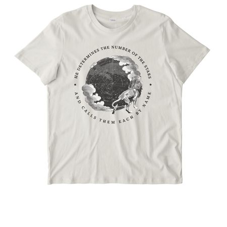 Psalms 147:4 (Starlight), a Natural Raw Stanley/Stella Unisex Crafter Tee