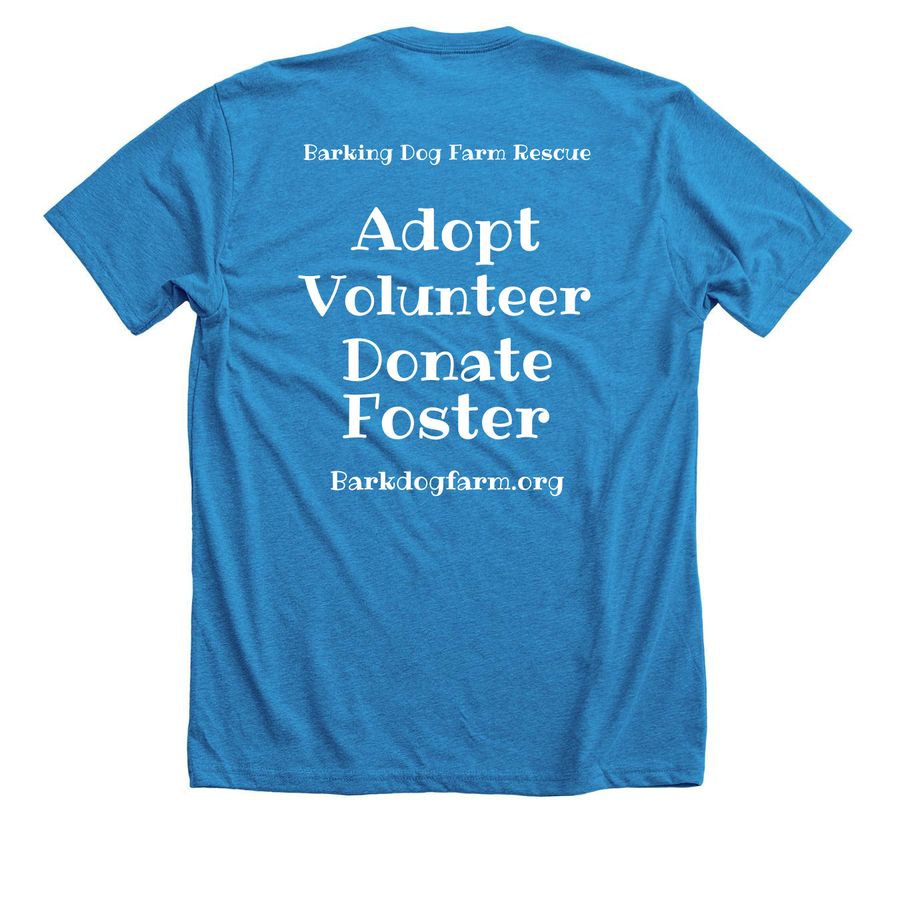 3rd annual t-shirt fundraiser, a Neon Blue Premium Unisex Tee (back-view)