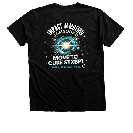 Impact in Motion for Jam, a Black Heather Premium Unisex Tee (back-view)