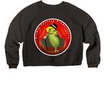 Pickle Babe, a Black Women's Premium Cropped Raglan Sweatshirt (back-view)