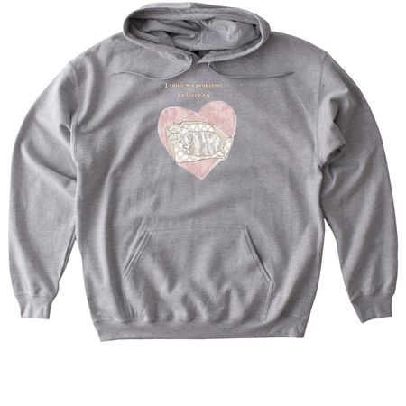 I solve my problems by sleeping - cat sweater, a Sport Grey Gildan Softstyle Pullover Hoodie