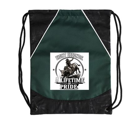 Bull riding drawstring bags, a Forest Green Rival Cinch Pack
