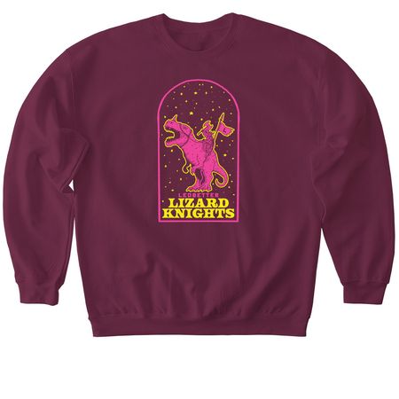 Ledbetter Lizard Knights, a Maroon Softstyle Crewneck Sweatshirt